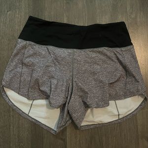 Lululemon Speed Up High Rise Lined Short 4” Size 8 Heather Lux Multi Black/Black
